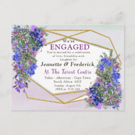 Verlobung geometrischer Blume Einladungspostkarte