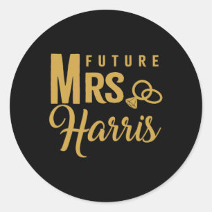 Verlobung Gift For Women Bride Future Frau Harris Runder Aufkleber