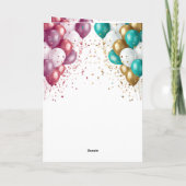 Verlobung Glückwunsch Pink Blue Karte (Rückseite)