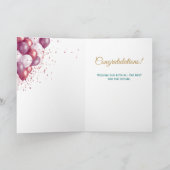 Verlobung Glückwunsch Pink Blue Karte (Innenseite)