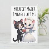 Verlobung Glückwünsche Cat Lovers Card Einladung (Stehend Vorderseite)