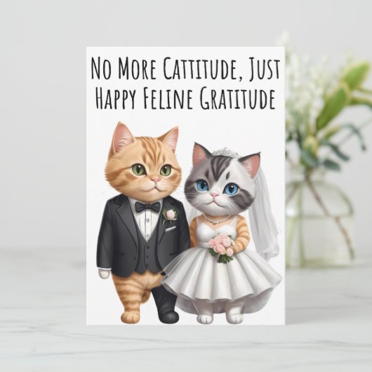 Verlobung Glückwünsche Cat Lovers Card Einladung (Stehend Vorderseite)