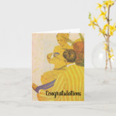 Verlobung Glückwünsche. Garne, Strick, Häkelchen Karte (Gelbe Blume)