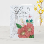 Verlobung Glückwunschs Blumeneiffelturm Karte (Gelbe Blume)