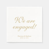 Verlobung Gold benutzerdefinierte Skriptnamen Datu Serviette (Vorderseite)