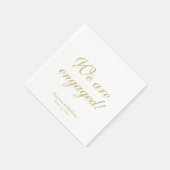 Verlobung Gold benutzerdefinierte Skriptnamen Datu Serviette (Ecke)