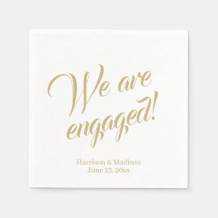 Verlobung Gold Script individuelle Name Elegante C Serviette