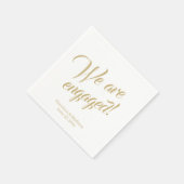 Verlobung Gold Script individuelle Name Elegante C Serviette (Ecke)