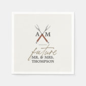 Verlobung-GRILLEN-Monogramm Serviette (Vorderseite)