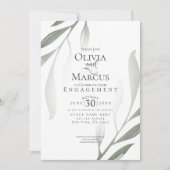 VERLOBUNG | Grüne Blattfolie Einladung (Vorderseite)
