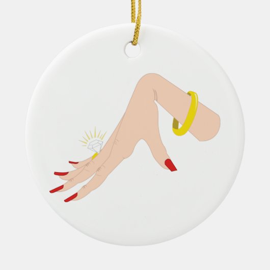 Verlobung Handring Keramik Ornament (Vorne)