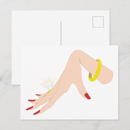 Verlobung Handring Postkarte (Vorne/Hinten)