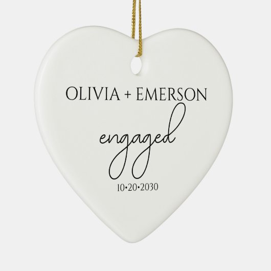 Verlobung Herzenslust Keramik Ornament (Rechts)