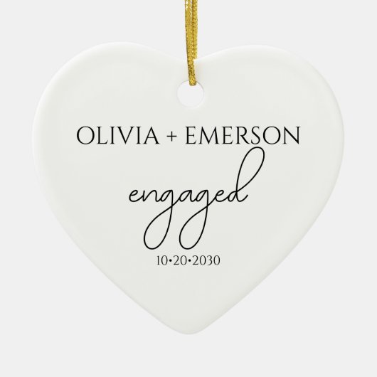 Verlobung Herzenslust Keramik Ornament (Vorne)