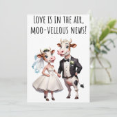 Verlobung Herzlichen Glückwunsch Cards Funny Cow C Einladung (Stehend Vorderseite)