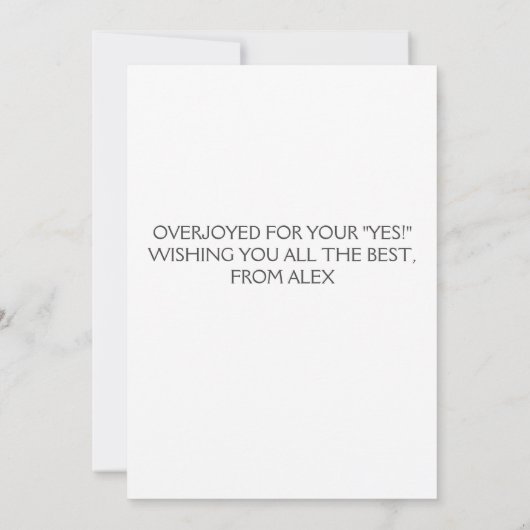 Verlobung Herzlichen Glückwunsch Einladung (Rückseite)