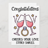 Verlobung Herzlichen Glückwunsch Einladung (Vorne/Hinten)