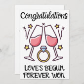 Verlobung Herzlichen Glückwunsch Einladung (Vorne/Hinten)