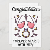 Verlobung Herzlichen Glückwunsch Einladung (Vorne/Hinten)