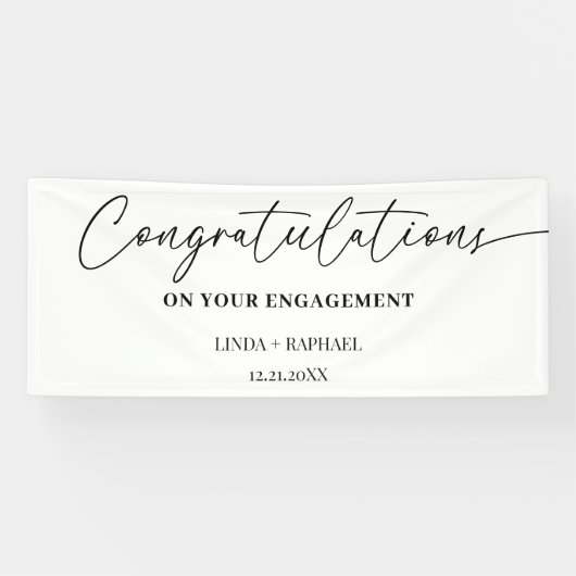 Verlobung Herzlichen Glückwunsch Handschrift Typog Banner (Horizontal)