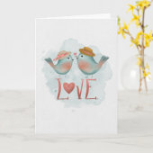 Verlobung Herzlichen Glückwunsch Watercolor LOVE B Karte (Gelbe Blume)