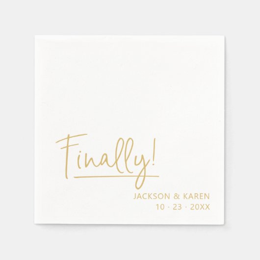Verlobung / Hochzeit | Endlich! | Paper Napkin Serviette (Vorderseite)