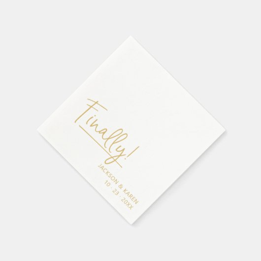 Verlobung / Hochzeit | Endlich! | Paper Napkin Serviette (Ecke)