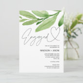 Verlobung Hochzeit im tropischen Grünen Einladung (Stehend Vorderseite)