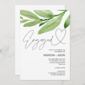 Verlobung Hochzeit im tropischen Grünen Einladung (Vorne/Hinten)