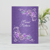 Verlobung-Hochzeit lila Einladung (Stehend Vorderseite)