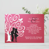 Verlobung/ Hochzeit Silhouette Einladung (Stehend Vorderseite)