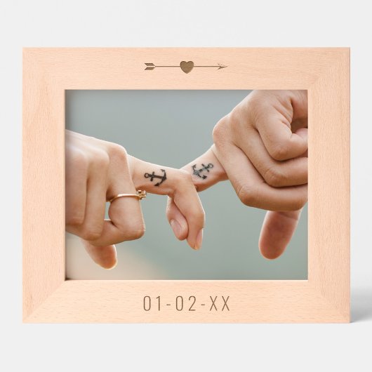 Verlobung/Hochzeitdatenträger, horizontal Geätzte Rahmen