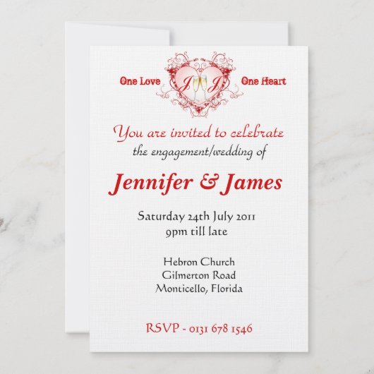 Verlobung/Hochzeitseinladung Einladung (Rückseite)