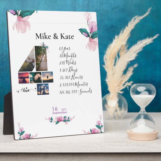 Verlobung Hochzeitstag Foto Collage Fotoplatte (Seite)