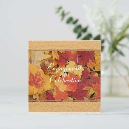 Verlobung im Herbst - Einladung (Stehend Vorderseite)