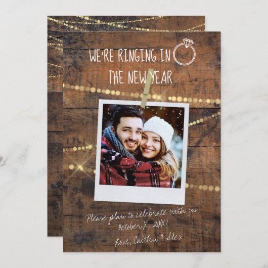 Verlobung im Neujahr Save the Date (Vorne/Hinten)