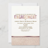 Verlobung Imitats Rose Gold Champagner Einladung (Vorderseite)