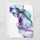 VERLOBUNG | Intensive Indigo Aquamarine Abstrakte  Einladung (Rückseite)