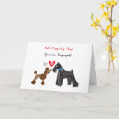 Verlobung-Karte des Hundes Karte (Gelbe Blume)