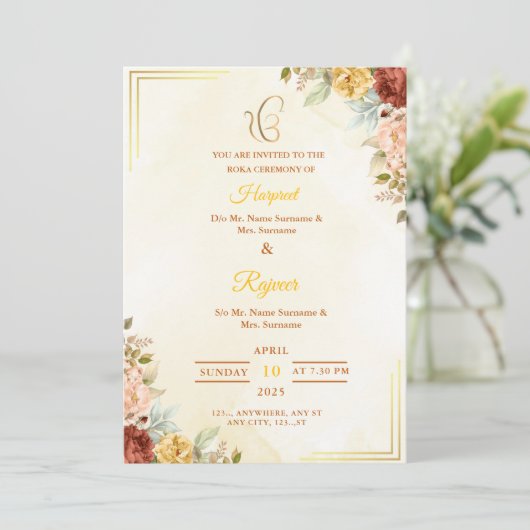 Verlobung-Karte Einladung (Stehend Vorderseite)