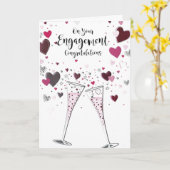 Verlobung-Karte - Glückwunsch Blasen-Herz Karte (Gelbe Blume)