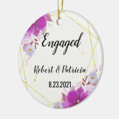 Verlobung Keepake 2023 Erstes Weihnachtsfest Verlo Keramik Ornament (Links)