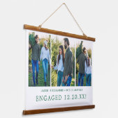 Verlobung Keepake Geschenk 3 Foto Wandteppich Mit Holzrahmen (Gewinkelt)