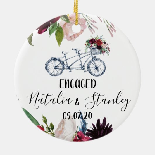 Verlobung Keramik Ornament (Hinten)