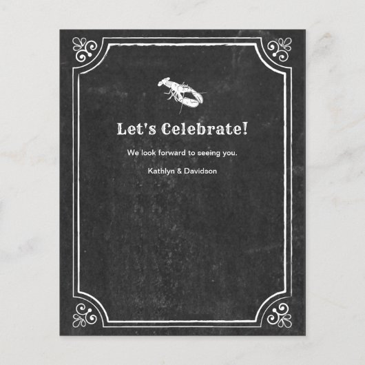 VERLOBUNG Khalkboard HAUSHALTSKARTE Einladung (Rückseite)