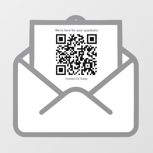 Verlobung Minimalistischer Umschlag QR-Code Fensteraufkleber (Blatt)