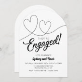 Verlobung, Modern, Schwarz-Weiß,  Einladung (Vorne/Hinten)