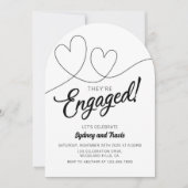 Verlobung, Modern, Schwarz-Weiß,  Einladung (Vorderseite)