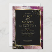 VERLOBUNG | Moderne, Abstrakte Weinflocken Einladung (Vorderseite)