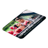 Verlobung Modernes Skript-Save the Date-Foto Magnet (Linke Seite)